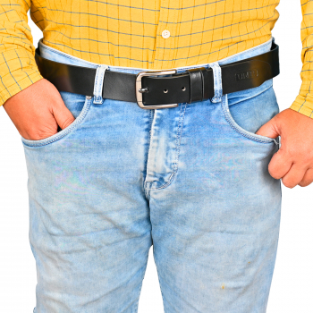 UMTI® Gürtel Herren Ledergürtel aus Büffelleder für Männer 25- (22A) Jeans Echtleder 35mm breit kürzbar Neu